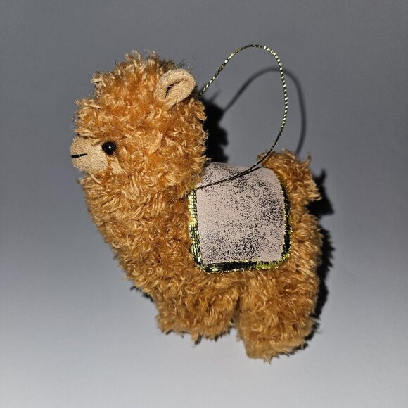 Llama Alpaca Plush Ornament 5" Brown Stuffed Animal Toy Christmas Tree Decor - Picture 1 of 11